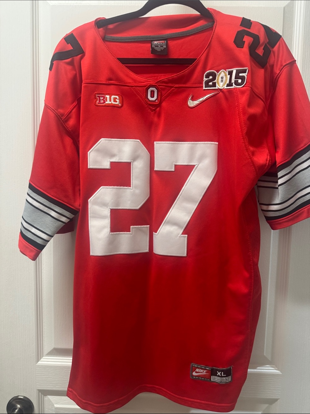 Ohio state’s Red Football Jersey #27 with White Numerals